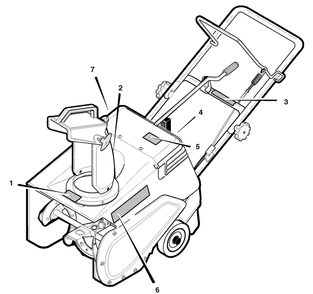 Decals Diagram and Parts List for 621500X16NB 2004 Briggs and Stratton Snow Blower